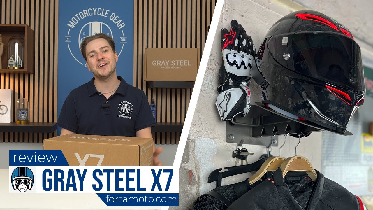 Gray Steel X7 Review | The BEST Helmet & Gear Wall Mount? | FortaMoto.com
