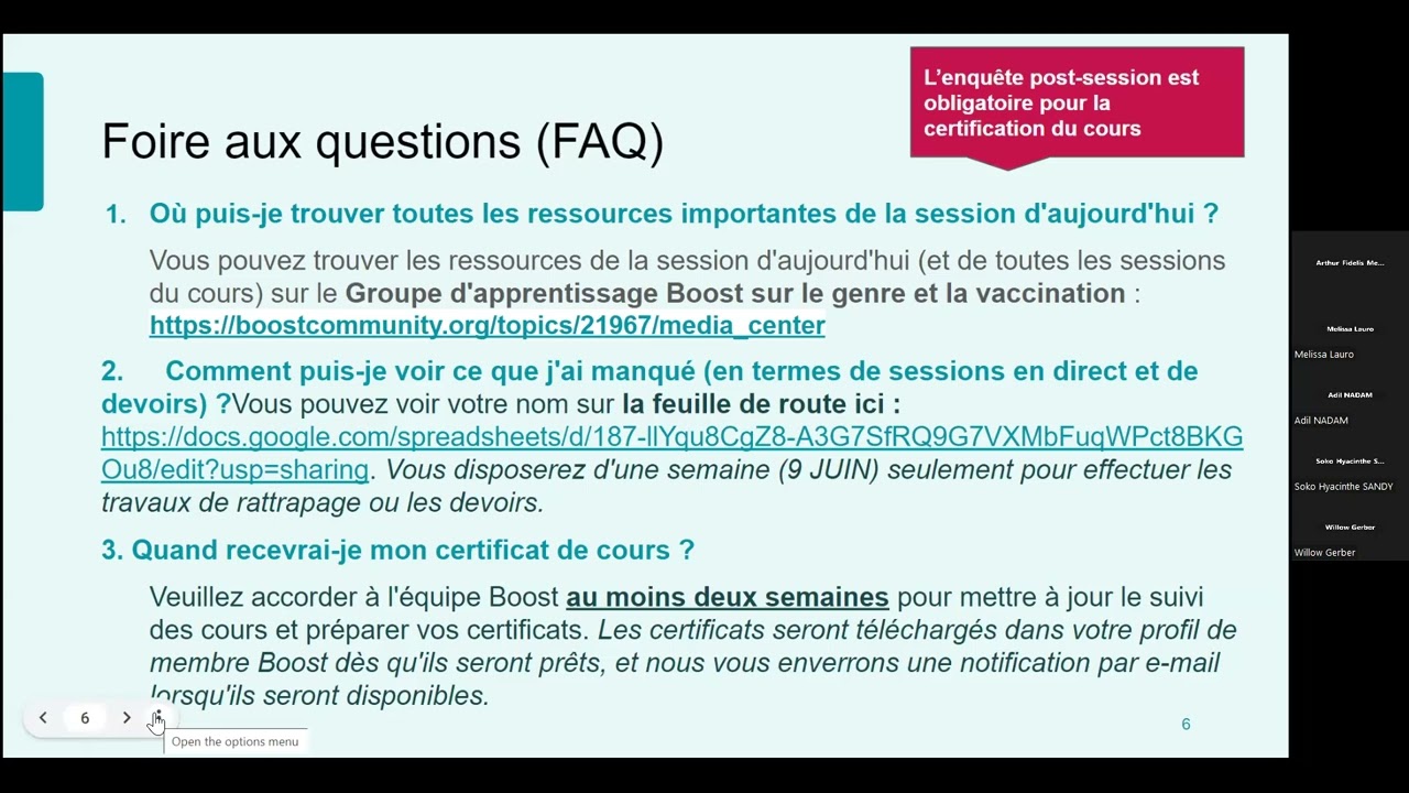 4ème session : Évaluer les progrès et apprendre ensemble