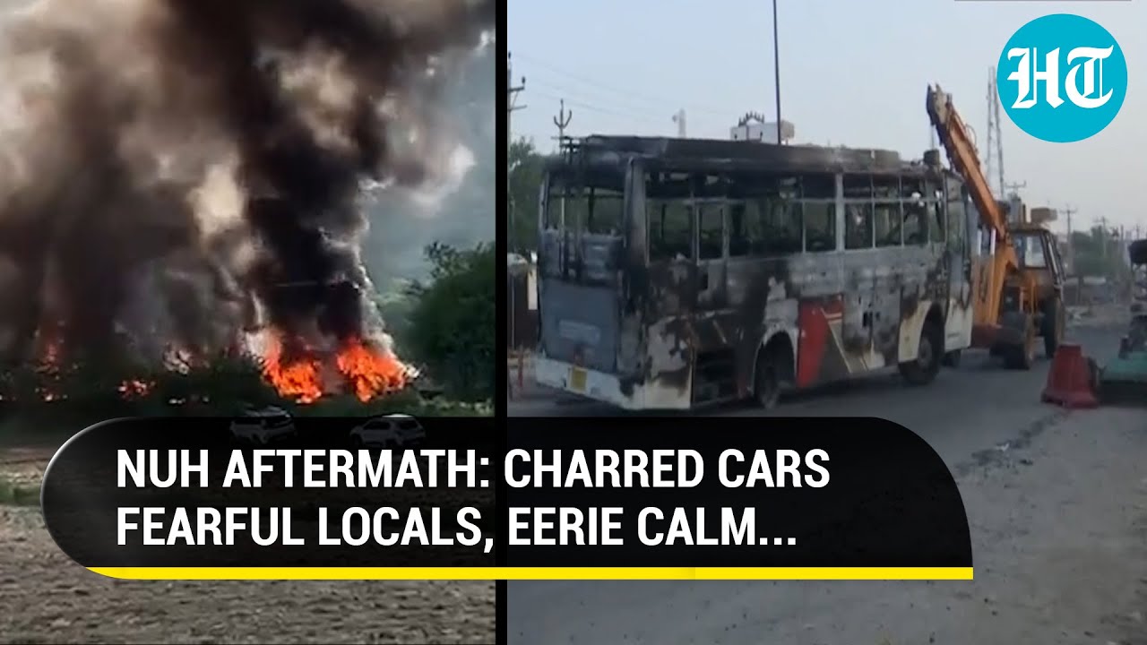 Nuh: Gutted Cars, Empty Roads Show Terrifying Impact of Deadly Monday Clashes | Watch