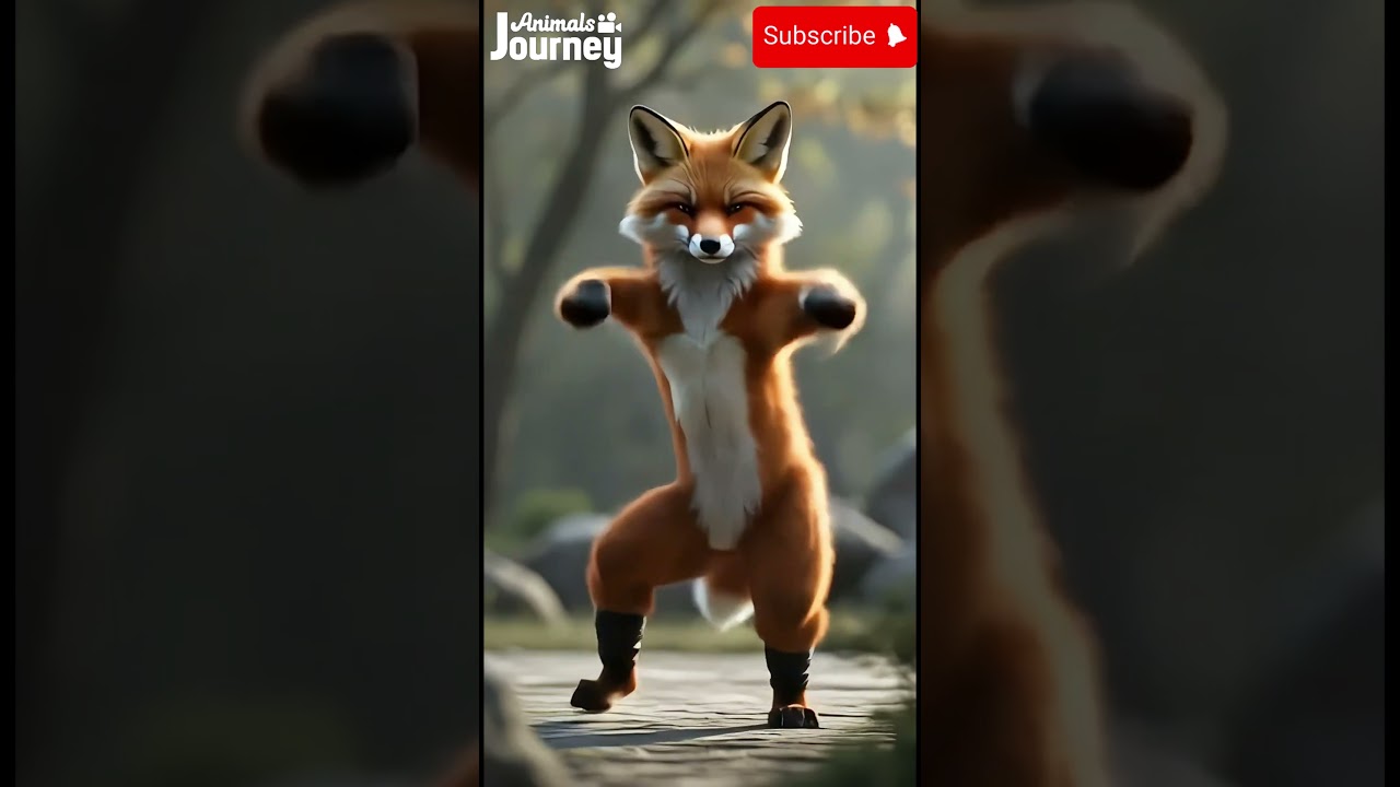 Funny fox dancing video #animalsjourney #funny #funnyfox #fox #foxdancing #viralshorts  #shorts