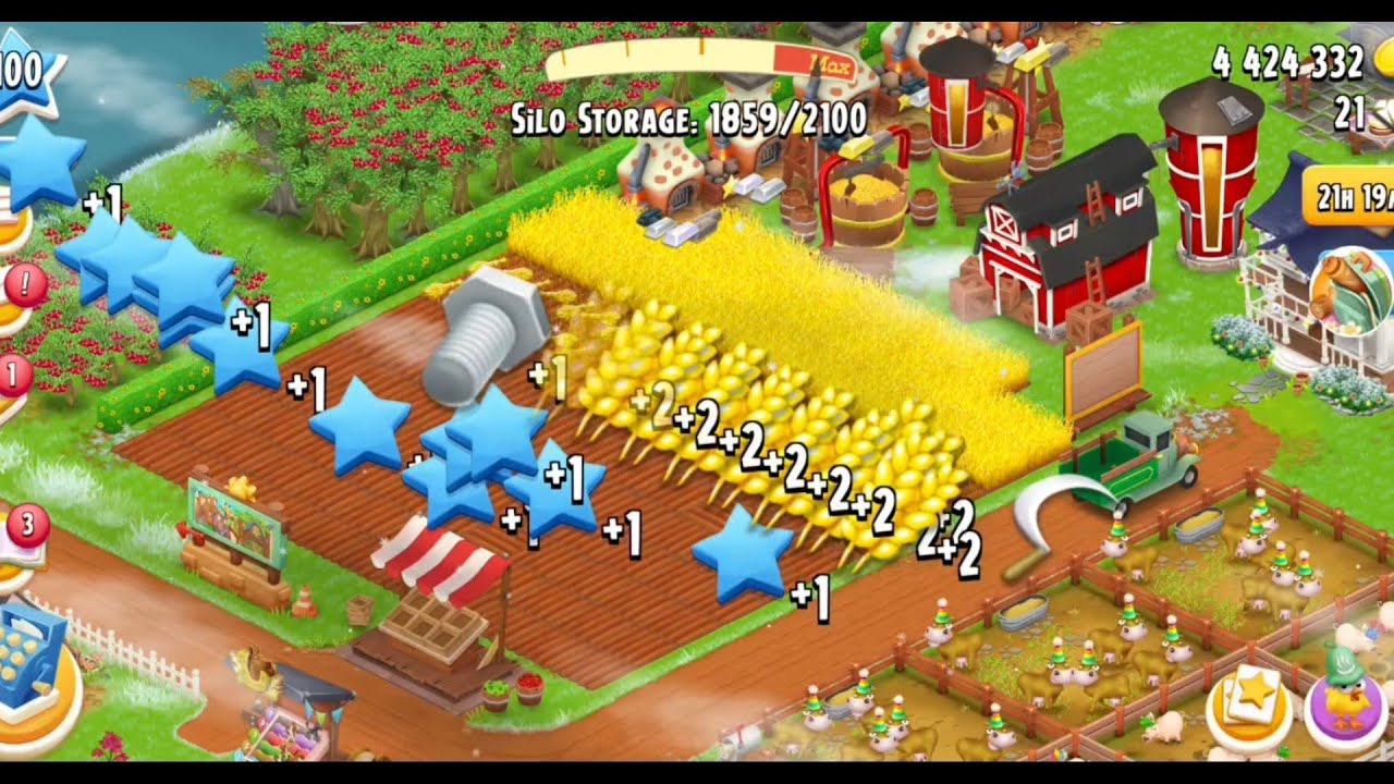 Hay day. Harvesting so much wheat for expections material 