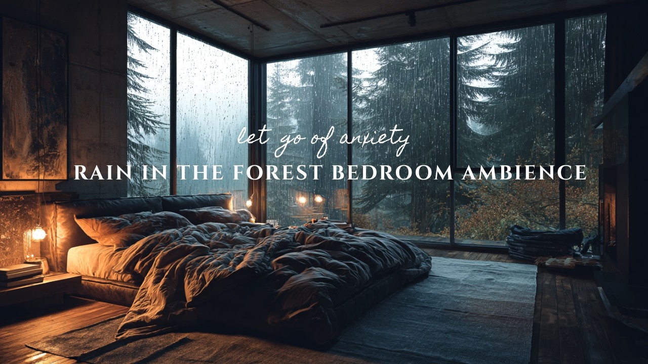 Let Go of Anxiety | Rain in the Forest Bedroom Ambience