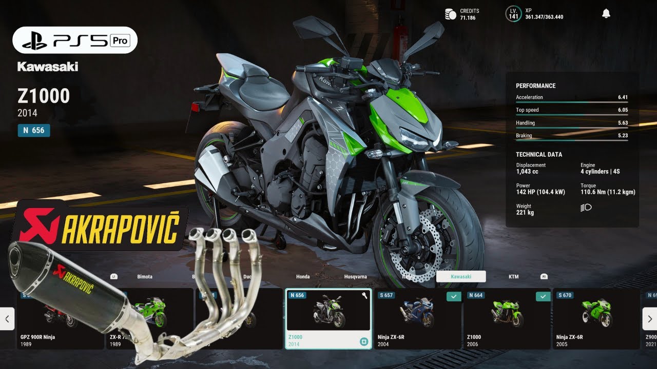 RIDE 5 | Customize Brutal Z1000 Kawasaki Akrapovic Gameplay [4K PS5 Pro]