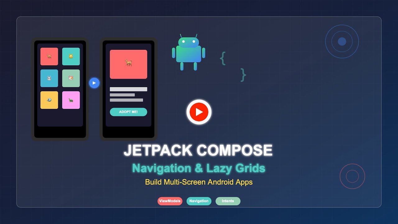 Jetpack Compose Navigation & Lazy Grids Tutorial: Build a Multi Screen App with ViewModels & Intents