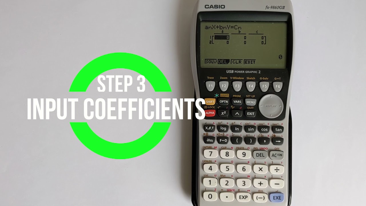 How to Solve Simultaneous Equations on a CASIO fx-9860GII Graphing Calculator