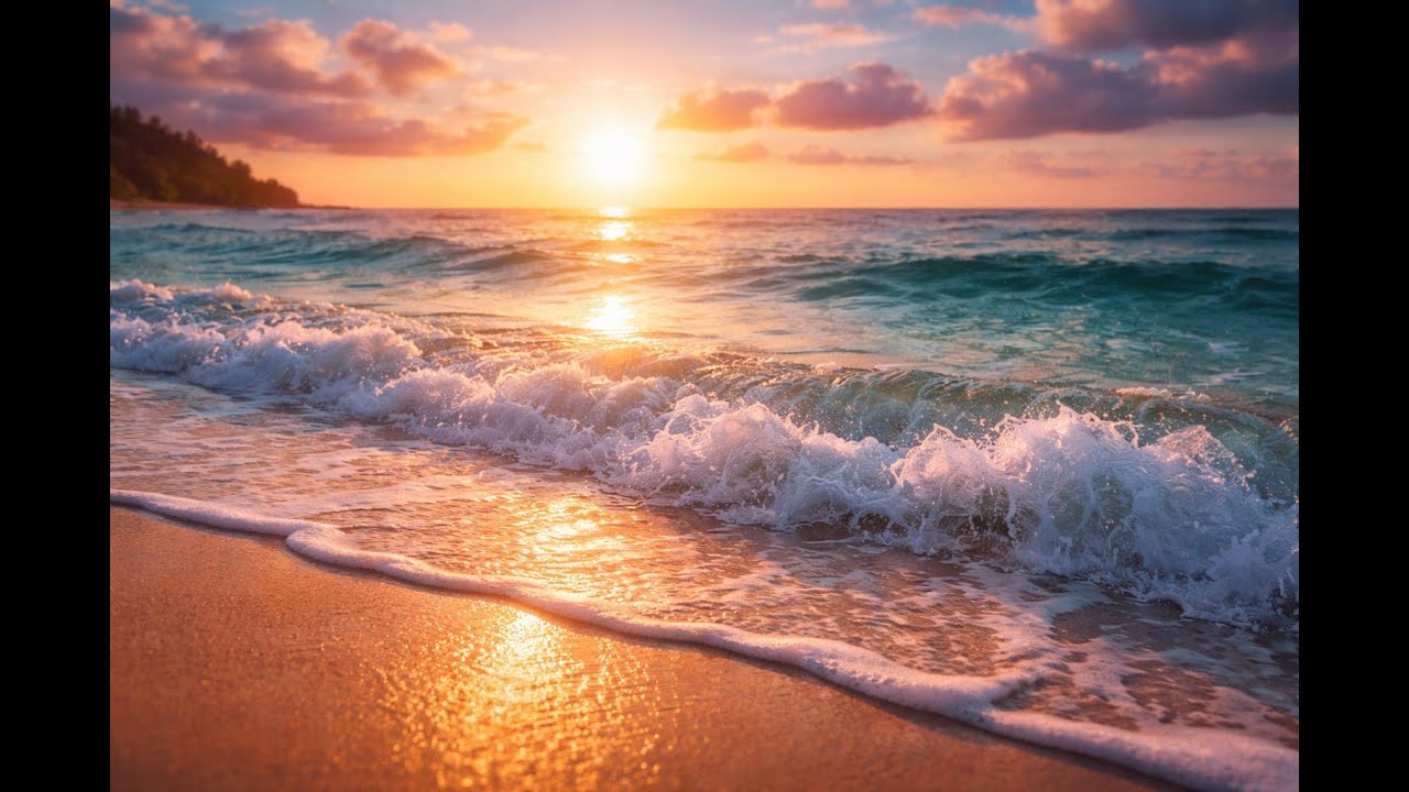 Deep Sleep with Ocean Waves | Calming Waves on Shore | 10 Hour Relaxation Sound 🌙