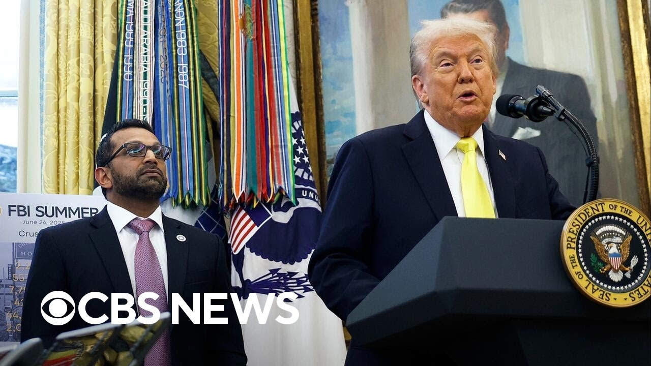 Trump, FBI Director Kash Patel speak to reporters about new crime statistics