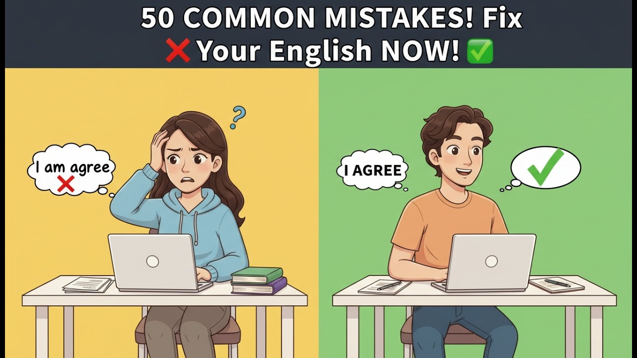 50 Mistakes English Learners Make Every Day! ❌ (Fix Them NOW)