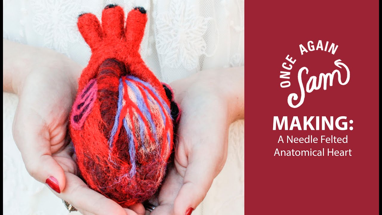 Making: A Needle Felted Anatomical Heart