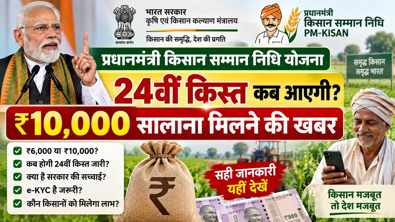 PM Kisan 24th Installment: How Much Money Will Farmers Receive? ₹10,000 News Explained