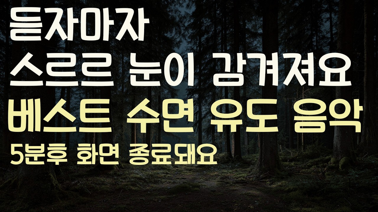 🌙듣자마자 스르르 눈이 감겨져요 베스트 수면유도음악 -5분후 화면 꺼짐 -잠 잘때 듣기 좋은 음악
