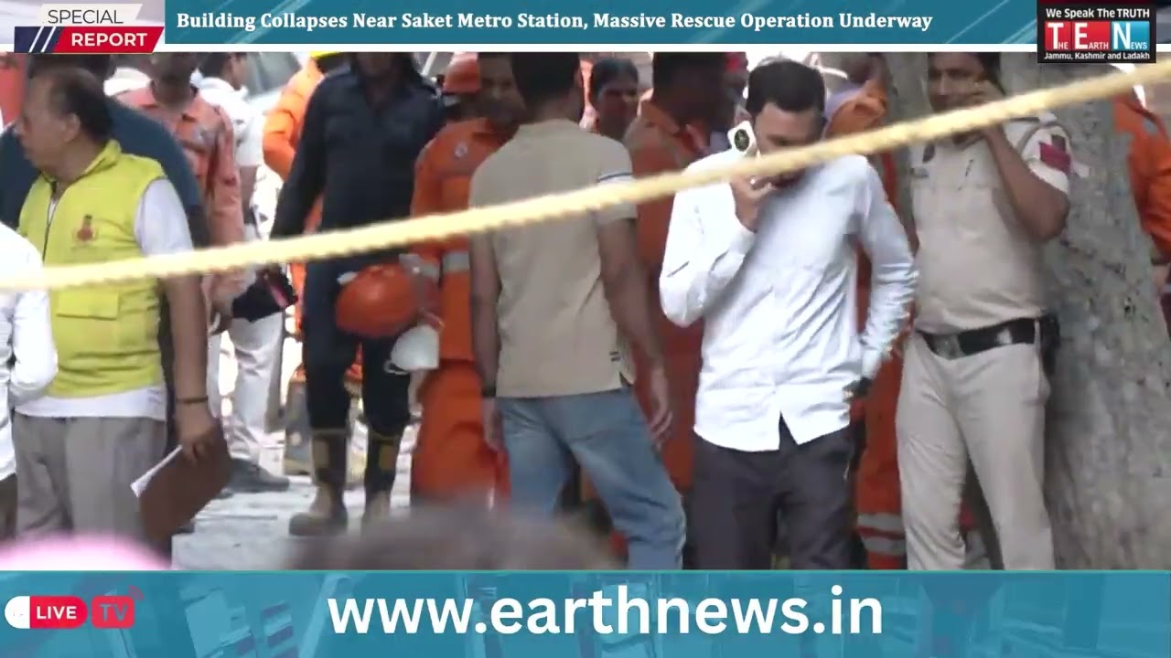 Building Collapses Near Saket Metro Station, Massive Rescue Operation Underway