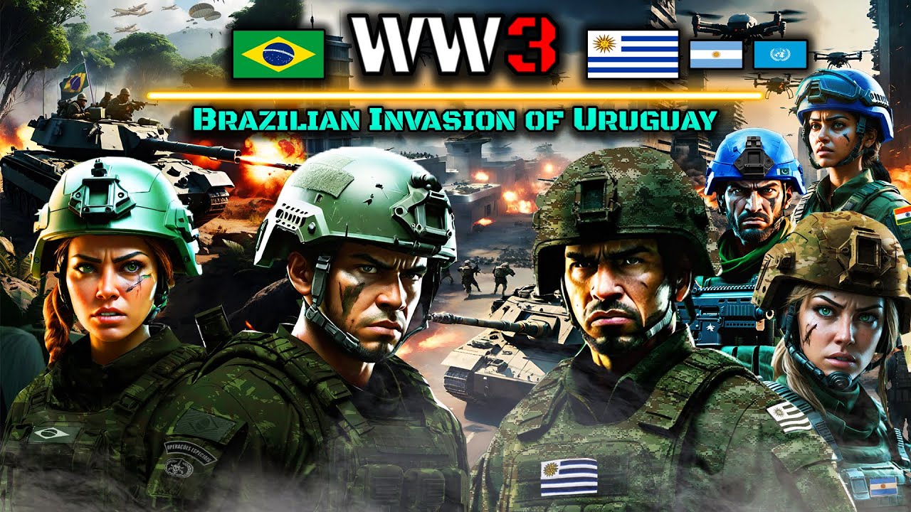 Бразилия против Уругвая - бразильское вторжение в Уругвай! (АрмА 3 WW3 Машинима)