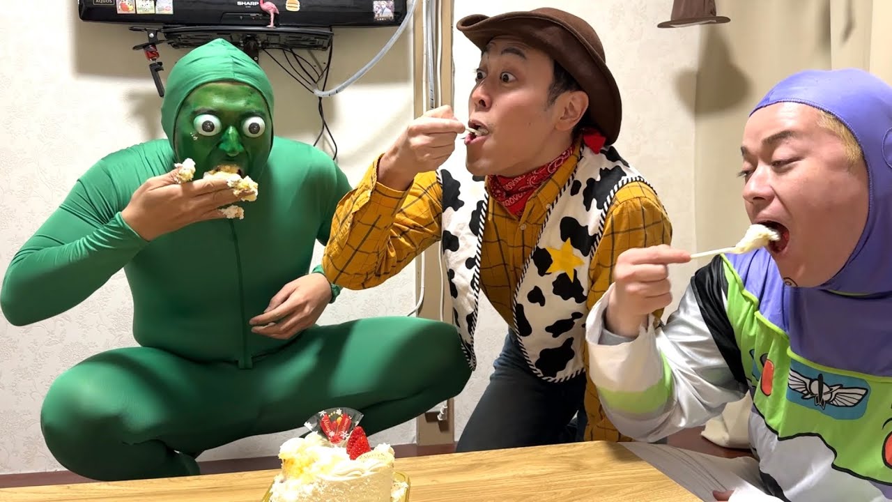 バレずにケーキ食べたトイストーリーのおもちゃ達が…