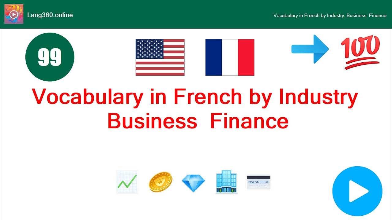 Lesson 37: Vocabulary in French by Industry: Business & Finance (Lang360)