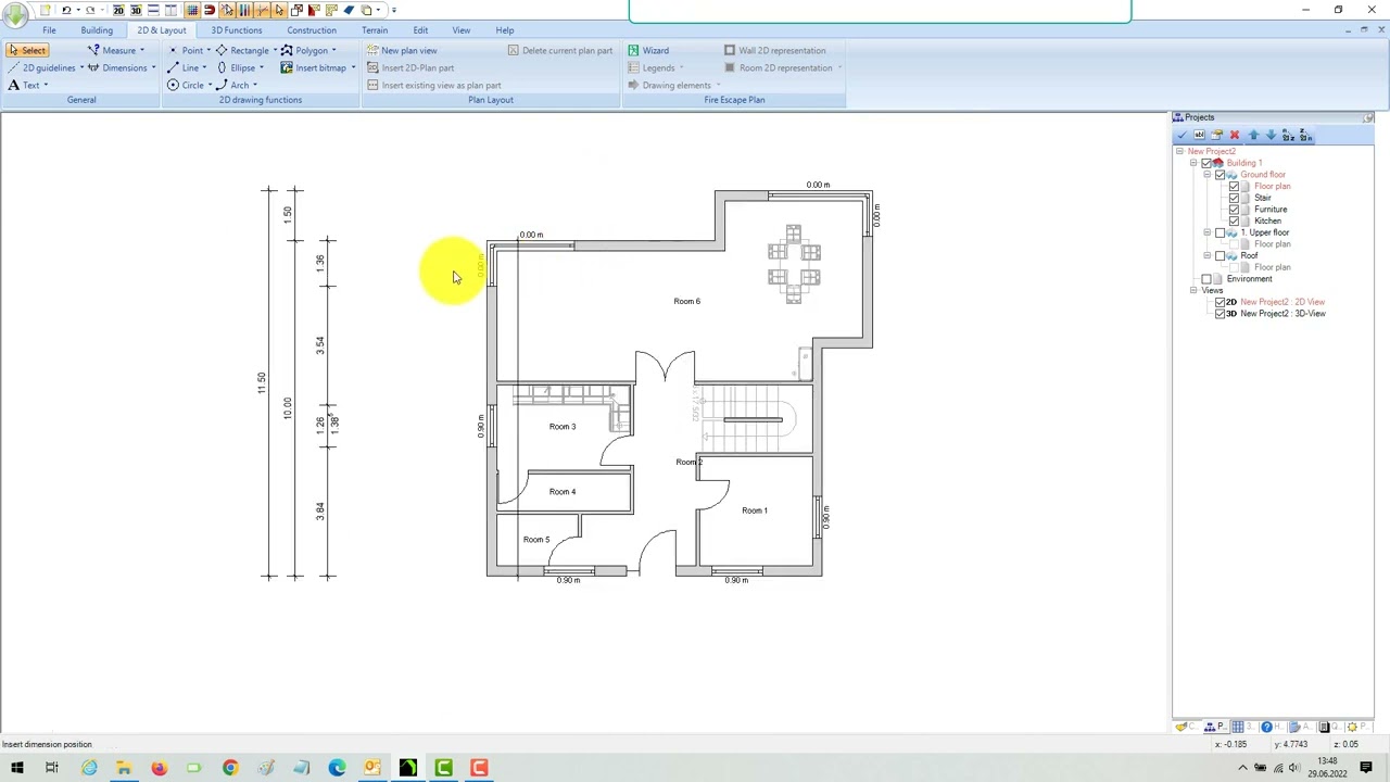 Visual Building: inserting floor plan dimensions manually