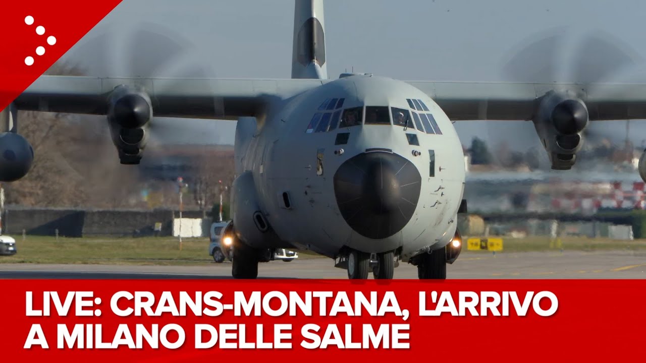 LIVE Milano, l’arrivo a Linate delle salme dei giovani italiani morti a Crans-Montana: diretta