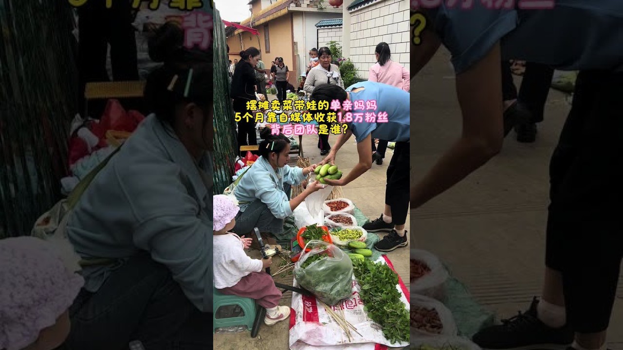 摆摊卖菜带娃的单亲妈妈，5个月靠自媒体收获1.8万粉丝，背后团队究竟有什么秘密？你能想象吗？一边要应对菜摊的琐碎生意，一边要照顾孩子吃喝拉撒，这样的生活节奏下，居然还能在自媒体闯出一片天。难道有专业