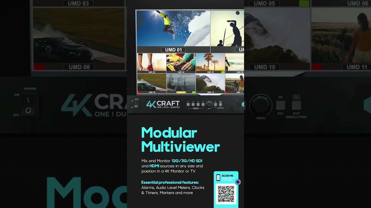 4KCraft 12G/3G/HDMI Modular #Multiviewer #productiontools #professional #videoproduction #obvan