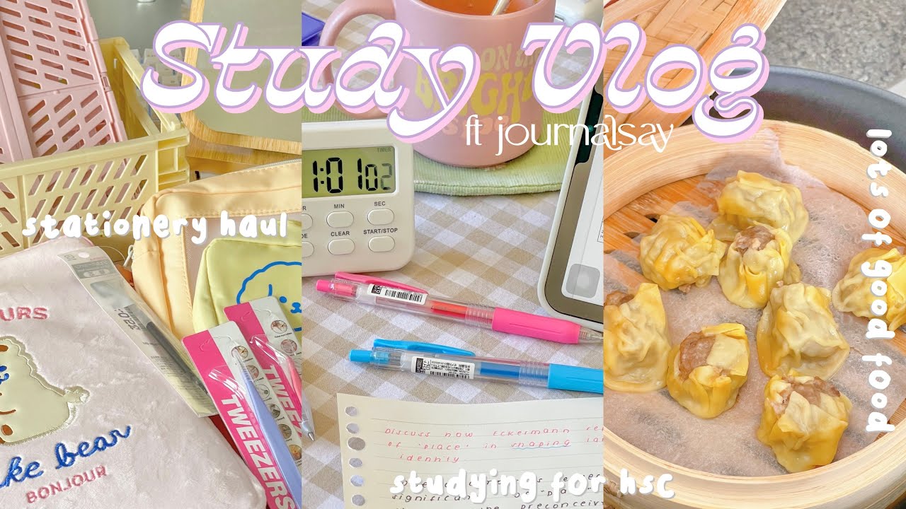 study vlog 🧷 studying for finals, good food, stationery haul ft. journalsay