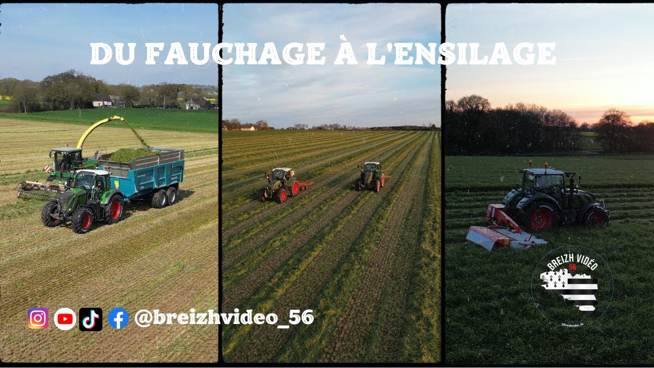 De la fauche à l’ensilage d'herbe 2023 Avec 5 ensemble au transport🚜💨