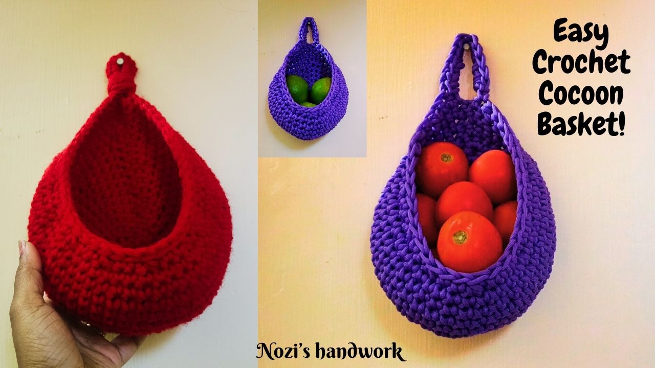 How to Crochet Cocoon Hanging Basket |Easy Crochet in Tamil [ Eng Sub ] #crochet #crochetbasket