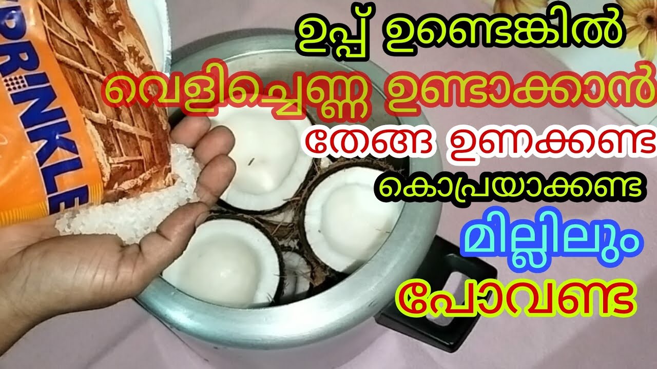 കല്ലുപ്പ് ഉണ്ടെങ്കിൽ|ശുദ്ധമായ വെളിച്ചെണ്ണ വീട്ടിലുണ്ടാക്കാം തേങ്ങ ഉണക്കി കൊപ്രയാക്കണ്ട Useful Tricks
