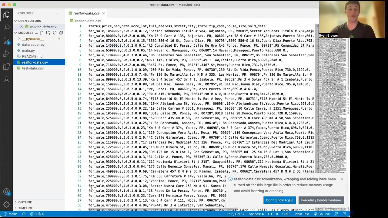 Real Estate Data Analysis Program Walkthrough