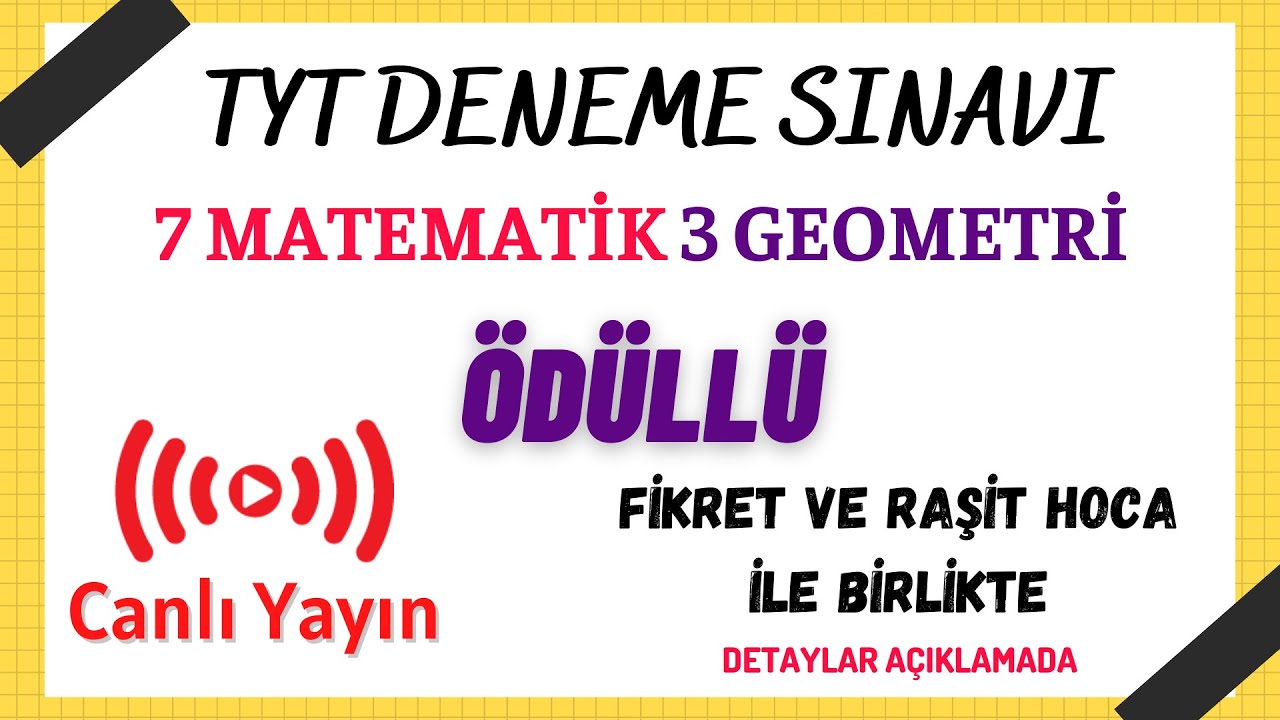 Canlı Deneme #1 - 10 Soru 20 Dakika -  TYT Matematik Denemesi - Kalemi Kağıdı Hazırla!