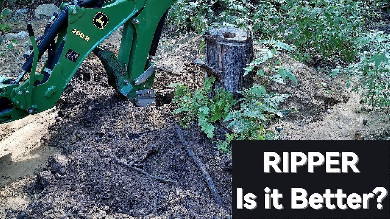 BXpanded Ripper on the 260B First use.  Stump Removal