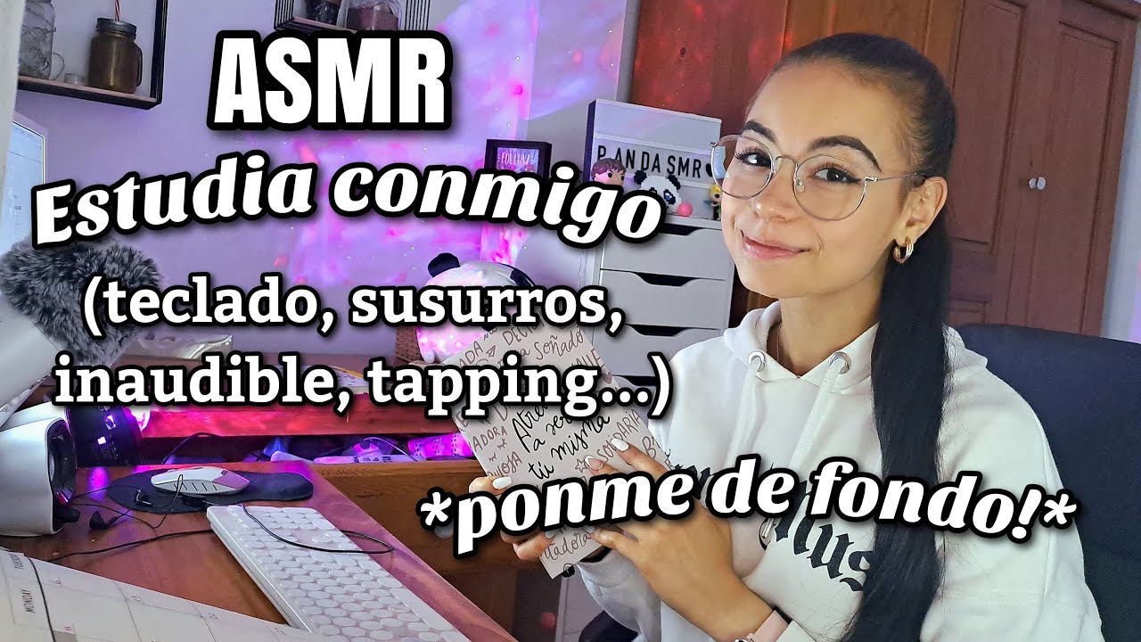ASMR ESTUDIA CONMIGO!📚teclado, susurros, writing, inaudible | ASMR en espa&ntilde;ol para dormir | Pandasmr