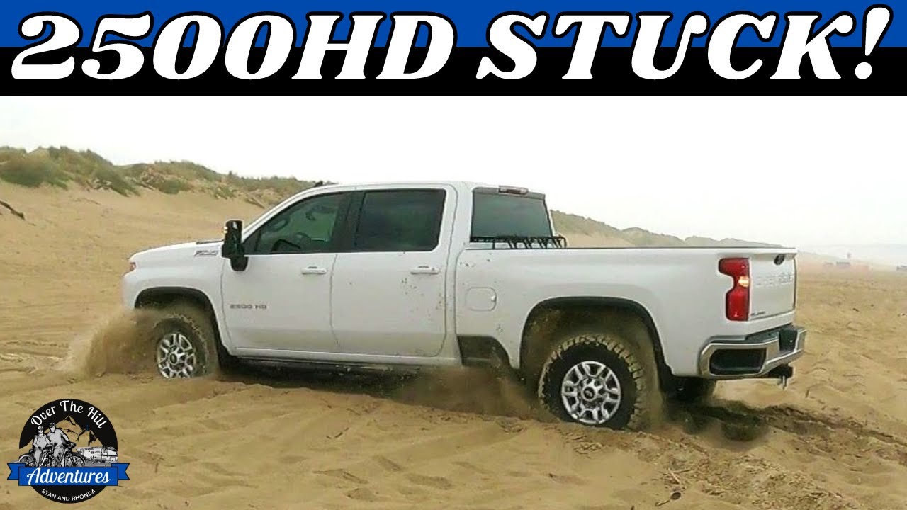 RV Camping ON The Beach / OUR CHEVY GOT STUCK IN THE SAND! / KOA CAMPGROUND REVIEW AVILA/PISMO BEACH