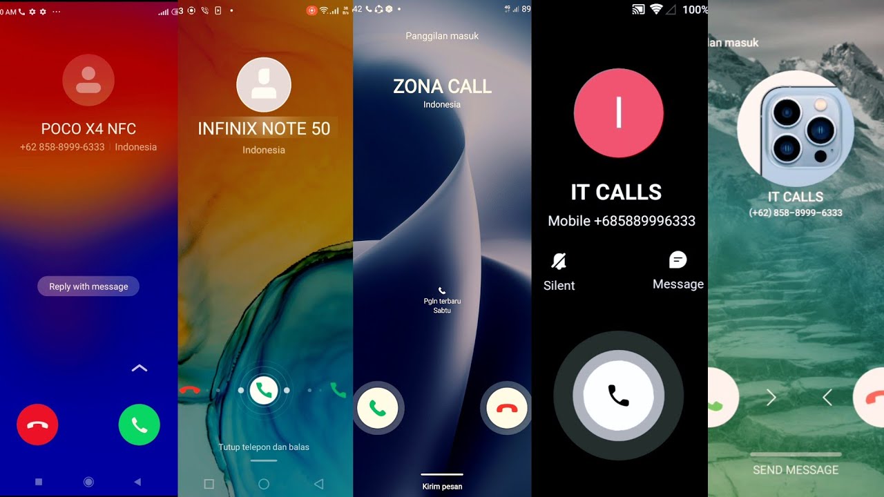 REDMI POCO X4 VS INFINIX 11 VS SAMSUNG A73 VS MEIZU VS SAMSUNG A5 incoming calls