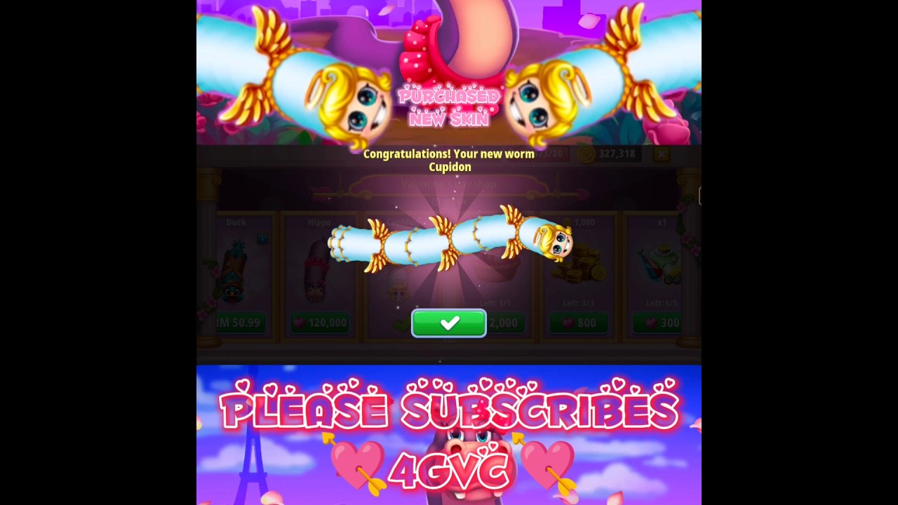 💘Worms Zone.io Valentine's Day 2025 💘Purchased New Skin, Cupidon 💘_W$935