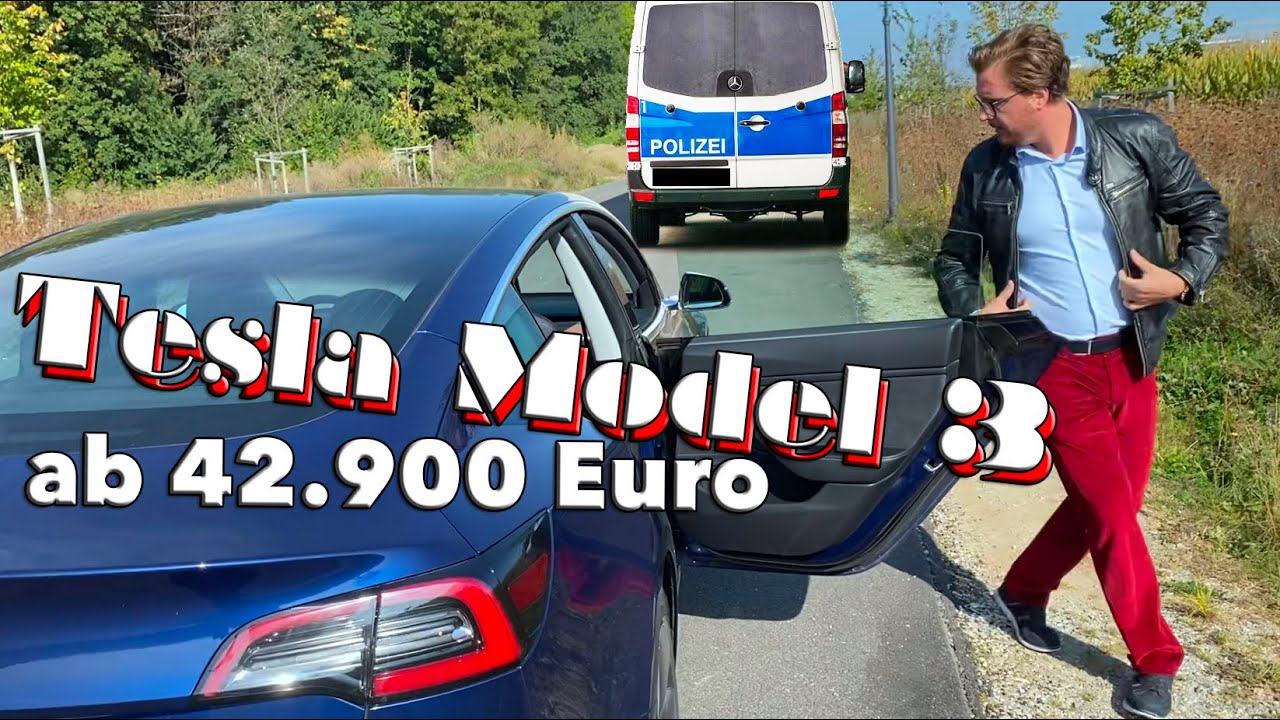 Tesla Model 3 Testfahrt 2020 - Schneller, als die Polizei erlaubt! Beschleunigung mit Reluktanzmotor