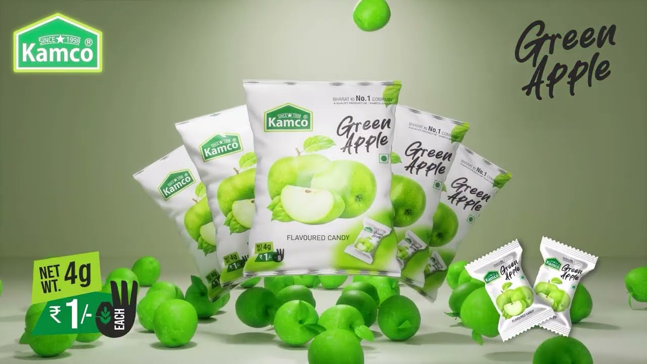 Kamco Green Apple Candy 🍏 | Flavoured Candy | Official Product Video | Bharat Ki No.1 Company