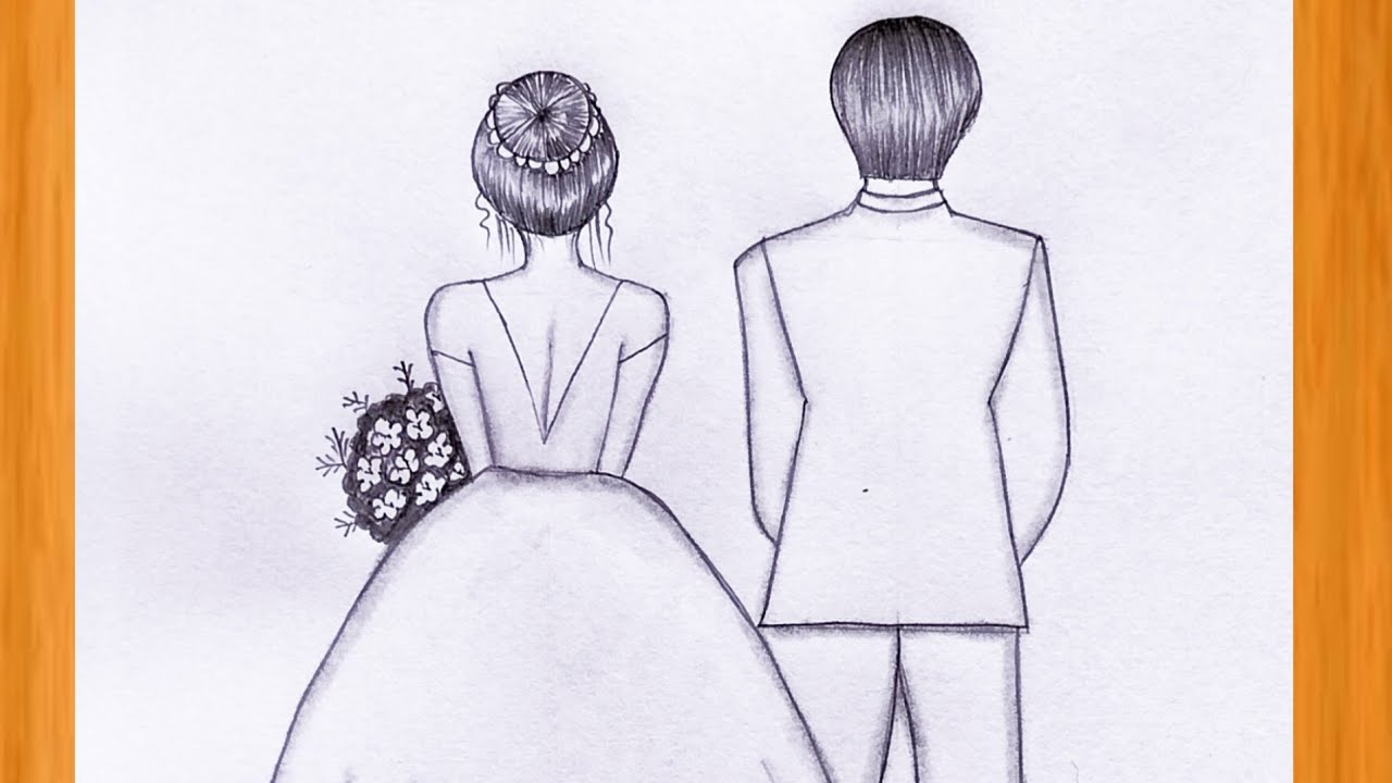 Couple drawing  || couple back side drawing|| Easy couple drawing with pencil.
