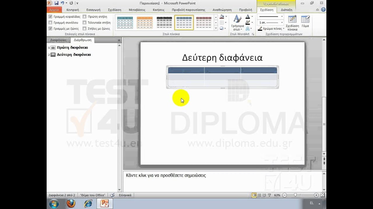PowerPoint 2010 - Εισαγωγικά στον τρόπο λειτουργίας της εφαρμογής