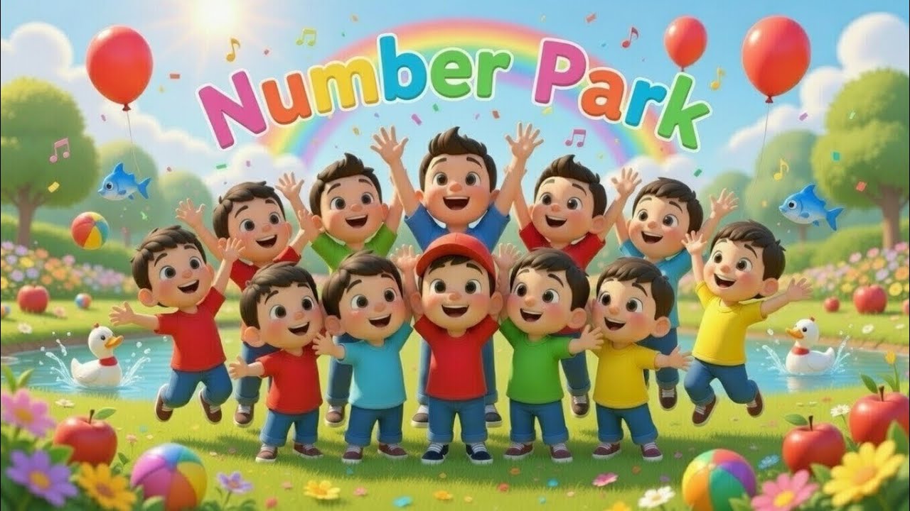 Number Park Counting Song 1–10 | Learn Numbers, Colors & Fun Actions for Kids 🎶🌈