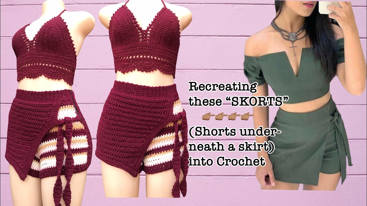 crochet skorts (a short underneath a skirt) all sizes included