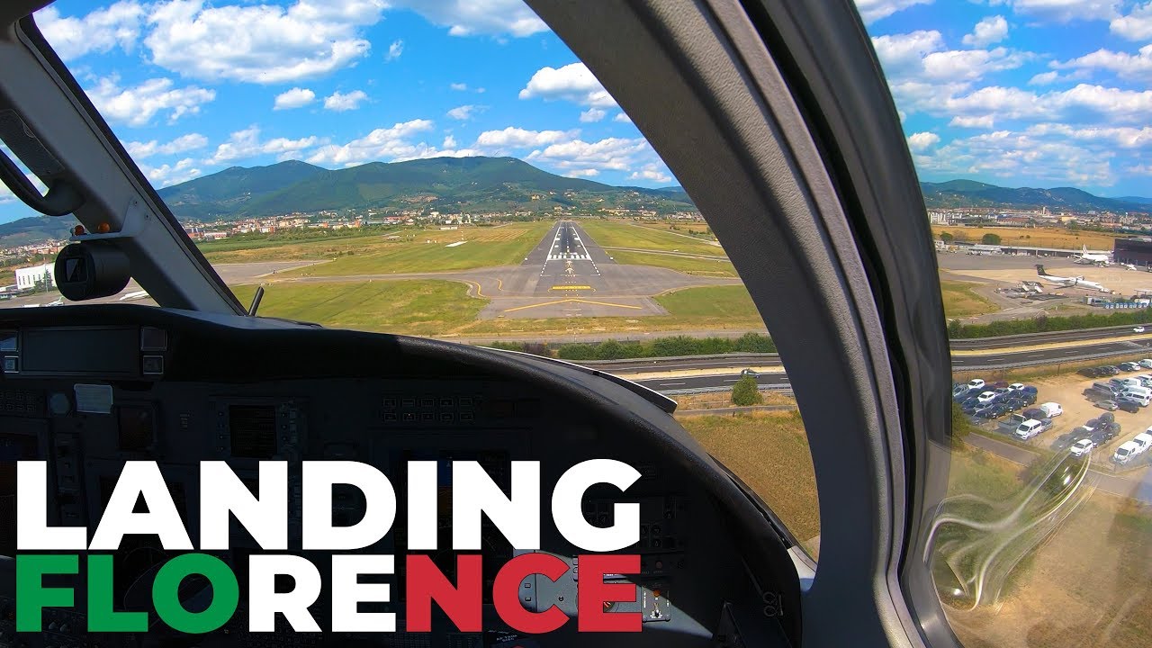 Cessna Citation CJ3 Cockpit ILS Landing at Florence Airport, Italy (4K)