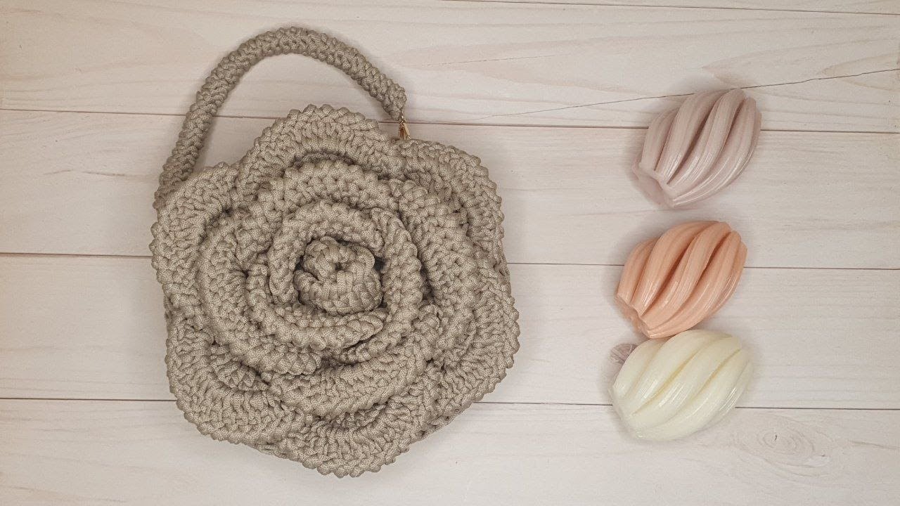Elegance Style😍✨Crochet Super Mega Rose Flower Bag | بافت کیف گل رز مکرومه ی شیک