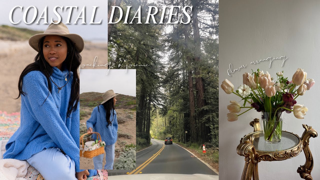 COASTAL DIARIES | farmer's market, flower arranging, and a picnic by the sea 🌊💐🫐