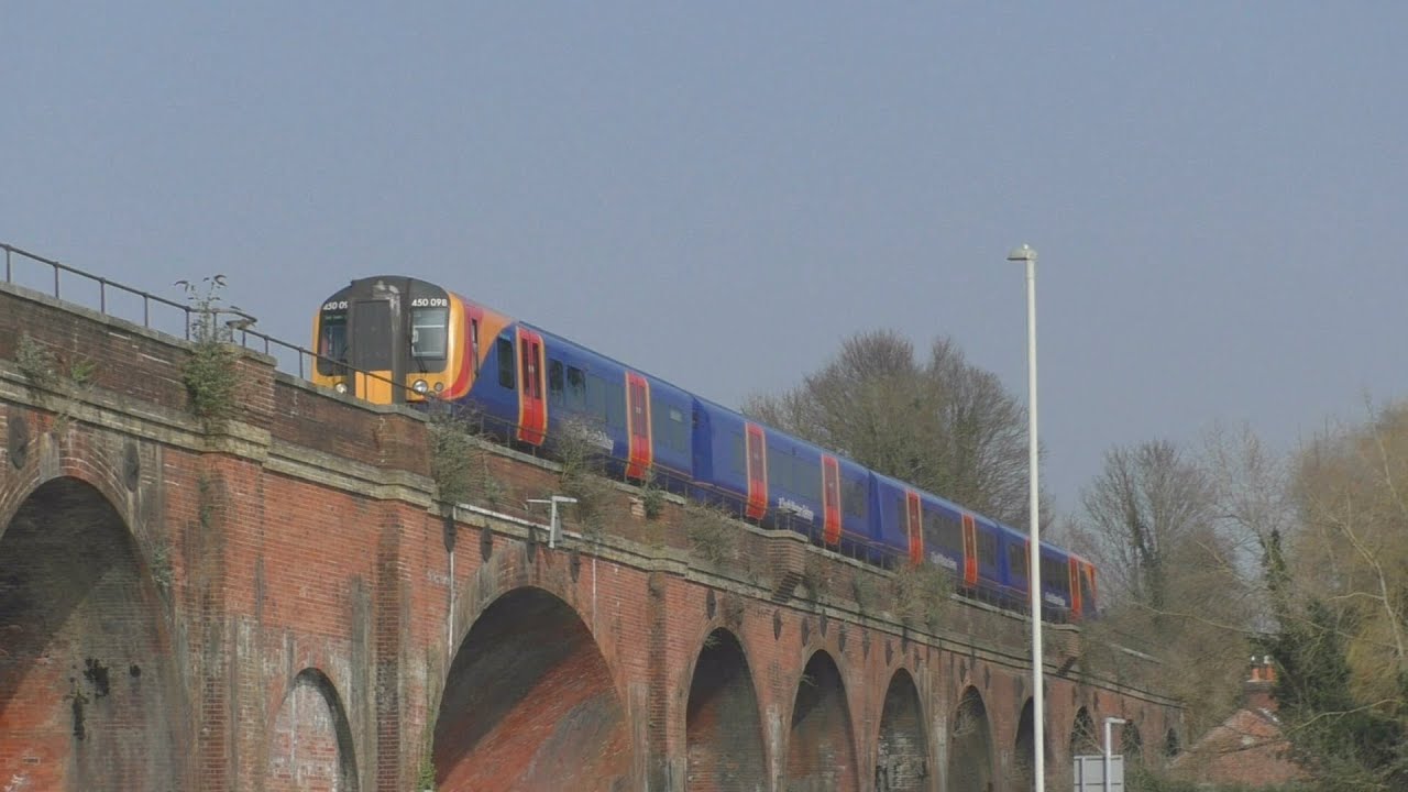 Train filming at Fareham Viaduct 2nd March 2021