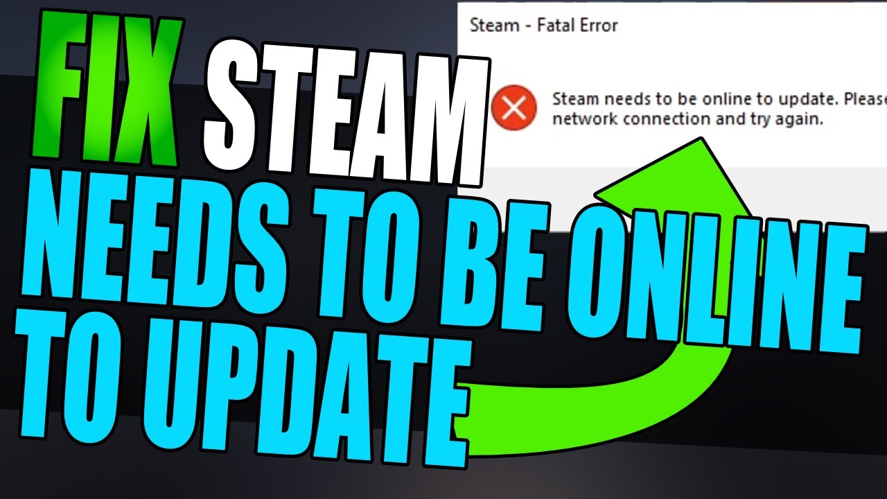 Исправление ошибки Steam: для обновления требуется подключение к сети | Сообщение о критической о...