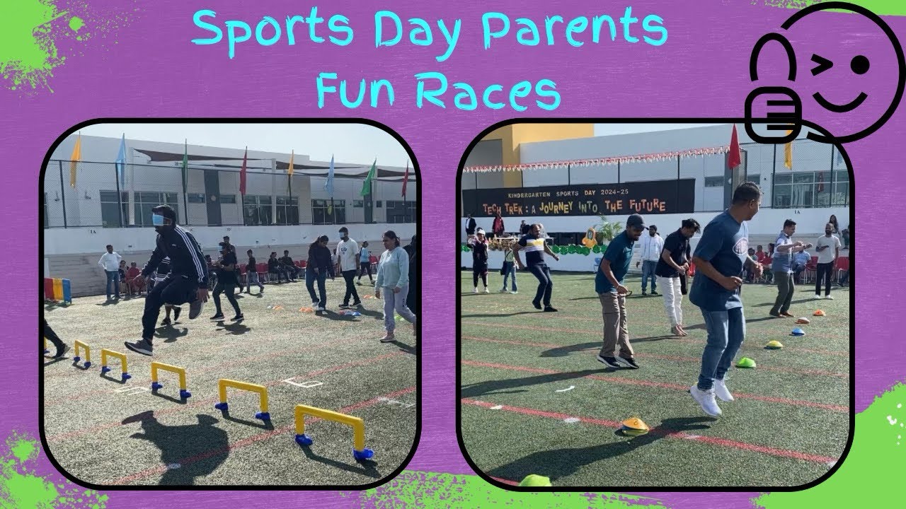Sports Day Fun Races For Parents || pegames || physical education || kindergarten sports day