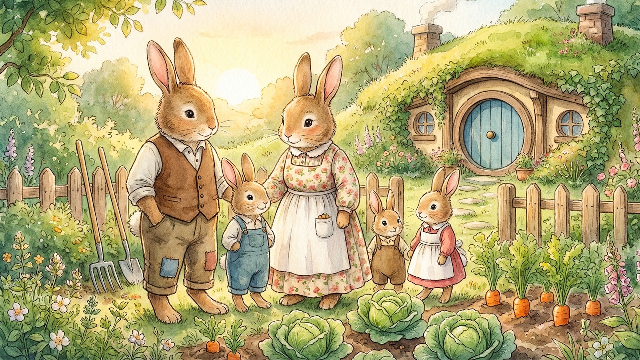 A Cozy Family Day with a Hobbit Rabbit in the Quiet Forest | Cozy Storybook Music