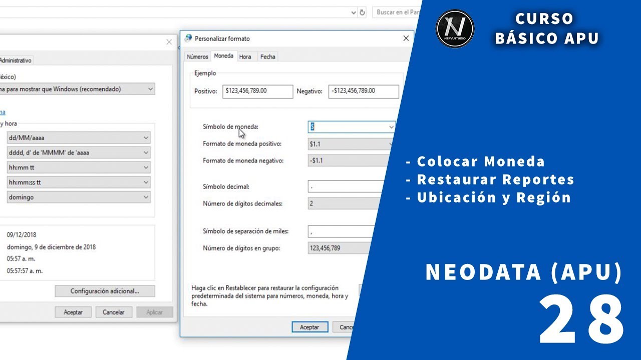Errores comunes Neodata_Cambiar moneda, Restaurar reportes