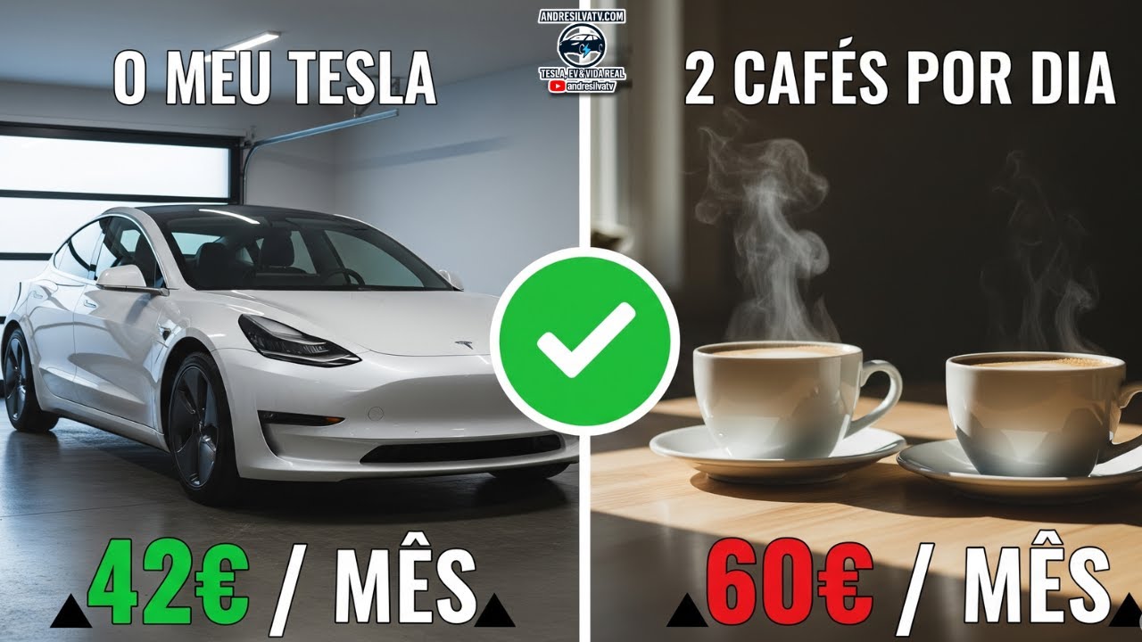 O Meu Tesla Custa Menos que 2 Cafés por Dia (Contas Reais)  #andresilvatv