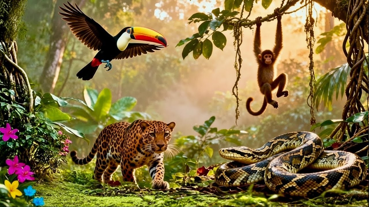 Amazon Jungle 4K – Peaceful Rainforest Sounds with Beautiful Wildlife